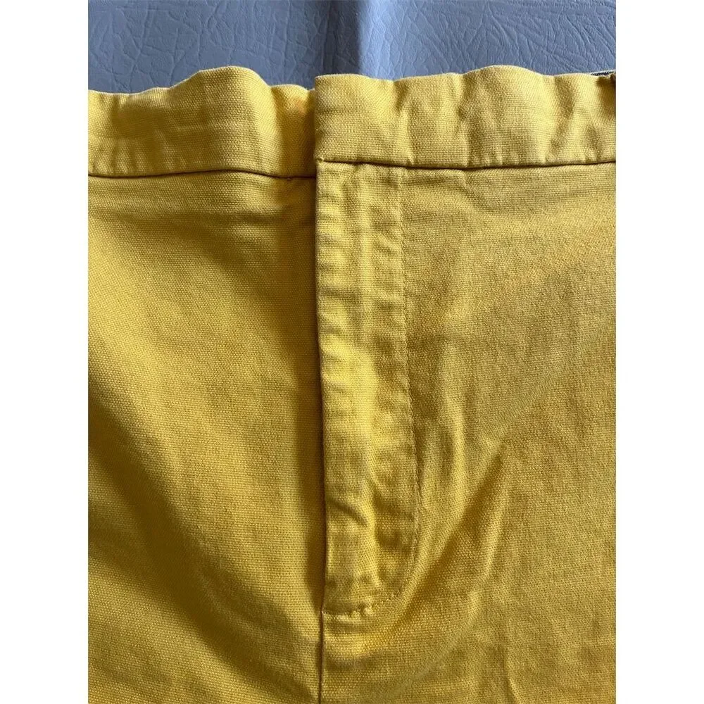 Banana Republic Women's Yellow Cotton Blend Chino Shorts Size 14 Casual Summer‎